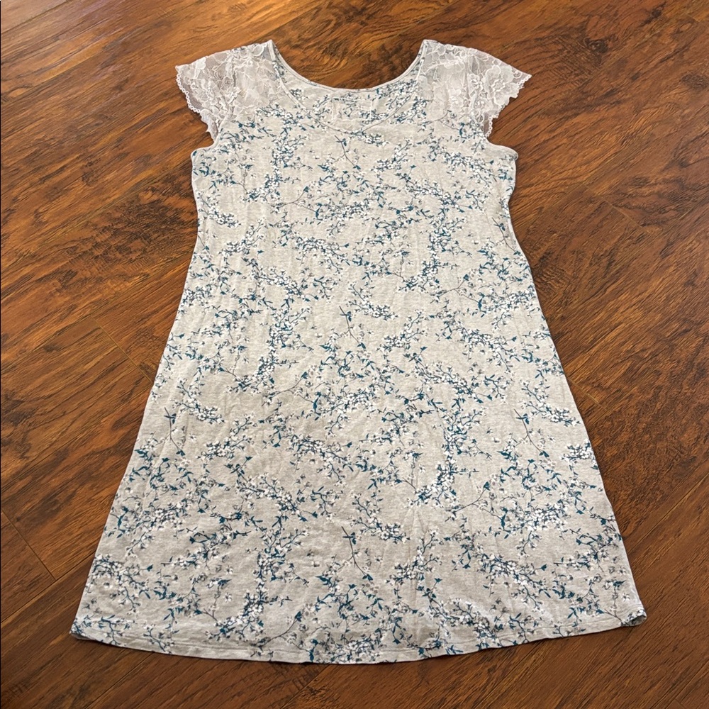 Charter Club Womens Lace-Sleeve Chemise Nightgown Size-Small
